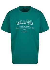 MisterTee Herren T-Shirt "MisterTee Winners Club Oversize Tee", grün, casual, Gr. XS, bedruckt, 100% Baumwolle, Shirts