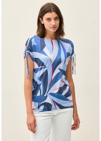 Cecil Damen Print-Shirturban navy blau, casual, Gr. L, bedruckt, Web, Stoff, 50% Baumwolle, 50% Modal, Shirts, mit Elastiksaum