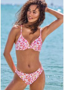 Lascana Damen Bikini-Hose "Jasmin", bunt, Gr. 34, floral, Microfaser, Badehosen, im Blümchen-Druck