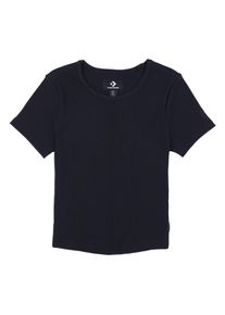 Converse Damen T-Shirt "RIBBED SLIM T-SHIRT", schwarz, sportlich, Gr. XXL, unifarben, Jersey, Obermaterial: 95% Baumwolle, 5% Elasthan, Shirts