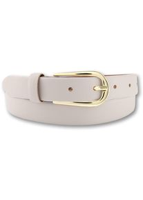 Bernd Götz BERND GÖTZ Damen Ledergürtel, beige, casual,feminin,klassisch,modisch,casual, Gr. 100, unifarben, Rindsleder, Gürtel, mit goldener Schließe in