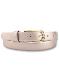 Bernd Götz BERND GÖTZ Damen Ledergürtel, beige, casual,feminin,klassisch,modisch,casual, Gr. 95, unifarben, Rindsleder, Gürtel, mit goldener Schließe in