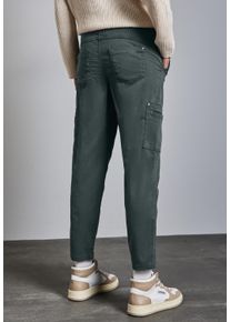 Street One Damen Cargohose "Style Bonny", grün, casual, Gr. 46, unifarben, Web, Obermaterial: 60% Lyocell, 37% Baumwolle, 3% Elasthan, Hosen, mit