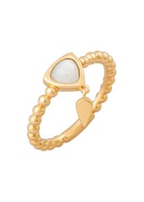 CAI CAÏ Damen Fingerring "925 Silber vergoldet weißer Mondstein", 058 (18,5), Silber 925 (Sterlingsilber), gelb, Silber 925 (Sterlingsilber), Fingerringe
