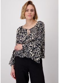 monari Damen Schlupfbluse, schwarz, modisch, Gr. 34, animal-print, gemustert, mehrfarbig, Web, Obermaterial: 100% Viskose, Blusen, mit Animalprint