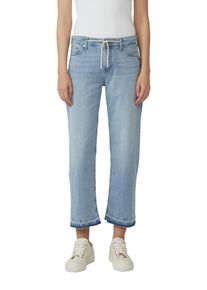 s.Oliver Damen 7/8-Jeans, blau, casual, Gr. 42, unifarben, Denim/Jeans, Obermaterial: 99% Baumwolle, 1% Elasthan, Jeans, in 7/8-Länge mit Kordelzug