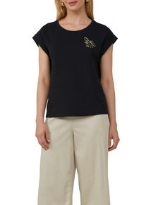 Damen T-Shirt, schwarz, casual, Gr. 38, s.Oliver BLACK LABEL, bedruckt, Interlock, Jersey, Obermaterial: 100% Baumwolle, Shirts, mit Motiv Print