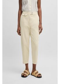 BOSS Orange Damen Chinohose "Taschina-D Premium Damenmode", beige, casual, Gr. 36, unifarben, Web, Obermaterial: 97% Baumwolle, 3% Elasthan, Hosen,