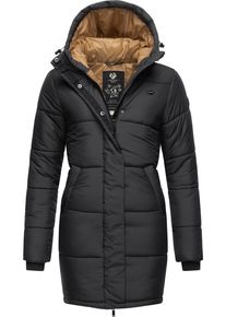 Ragwear Damen Steppmantel "Relive Long Remake", schwarz, casual, Gr. XL, Obermaterial: 100% Polyester (recycelt), Innenfutter: 100% Polyester