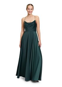 Vera Mont Damen Abendkleid "Vera Mont Abendkleid mit Wasserfallausschnitt", grün, elegant, Gr. 34, Satin, Obermaterial: 97% Polyester, 3% Elasthan.