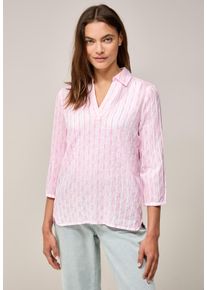 Cecil Damen Shirtbluse, weiß, casual, Gr. S, gestreift, Web, Stoff, 80% Baumwolle, 20% Polyester, Blusen, mit Kragen