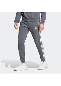 Herren Sporthose "ESSENTIALS 3STREIFEN TAPERED CUFF HOSE", grau, sportlich, Gr. 4XL, adidas Sportswear, Obermaterial: 78% Baumwolle, 22% Polyester,