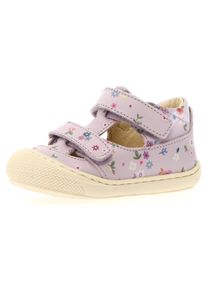 Naturino Kinder Sandale "PUFFY PR BOUQUET", Gr. 23flieder blüten, Glattleder, bedruckt, geblümt, festlich, Schuhe, Barfußschuh mit weicher Laufsohle,