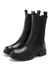 ELBSAND Damen Chelseaboots, Gr. 42, schwarz, Obermaterial: 100% Rindsleder. Futter: 100% Textilmaterial. Decksohle: 100% Textilmaterial. Laufsohle: