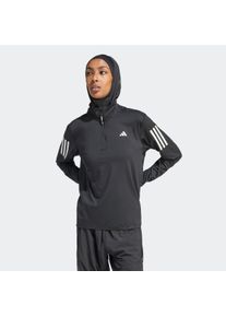 Damen Rollkragenshirt "OTR B HZIP", schwarz, sportlich, Gr. L, adidas Performance, clean, Obermaterial: 91% Polyester, 9% Elasthan, Shirts