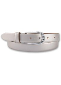 Bernd Götz BERND GÖTZ Damen Ledergürtel, silber, casual,feminin,klassisch,modisch, Gr. 75, unifarben, metallic, Leder, Gürtel, mit silberner Schließe