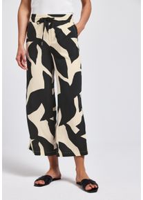 Street One Damen Stoffhose "Style Emee", grau, casual, Gr. 36, bedruckt, Web, Obermaterial: 100% Viskose, Hosen, mit elastischem Bund und Tunnelzug,