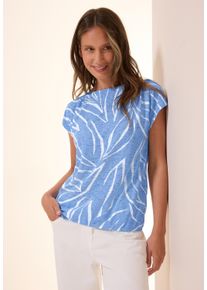 Cecil Damen T-Shirtdeep pastel blau, casual, Gr. XXL, bedruckt, Obermaterial: 65% Polyester, 35% Viskose, Shirts, mit All-Over Print