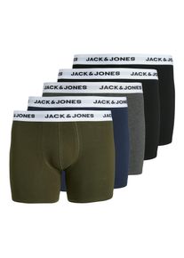 Jack & Jones PlusSize Herren Boxershorts "JACBASIC WHITE WB TRUNKS 5 PACK NOOS PLS", JACK & JONES PLUSSIZE, Gr. 4XLforest night pack:navy blazer, dgm, schwarz, schwarz,