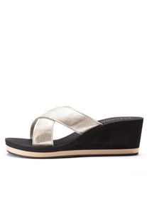 Lascana Damen Badepantolette, Gr. 35, gold, Obermaterial: 100% Textilmaterial. Futter: 100% Synthetik. Decksohle: 100% Synthetik. Laufsohle: 100%