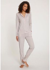 s.Oliver Pyjama pink Gr. 40/42 für Damen. Mit V-Ausschnitt. Bequem