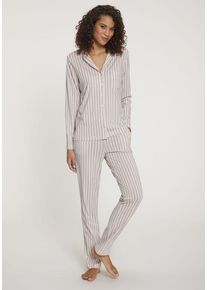 s.Oliver Pyjama pink Gr. 44/46 für Damen. Mit V-Ausschnitt. Bequem