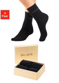 Lascana Basicsocken schwarz Gr. 39-42 für Damen. Mit Logoschriftzug. Elastisch. Nachhaltig.