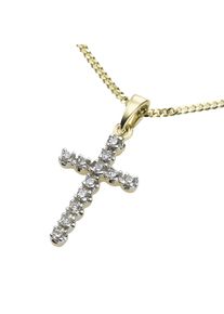 Diamonds by Ellen K. Halskette Gold 585 Kreuz mit 12x Diamant zus. 0,12ct.