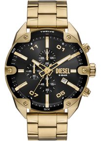 Diesel Herren Chronograph "SPIKED"goldfarben, schwarz, Armbanduhren, Quarzuhr, Armbanduhr, Herrenuhr, Edelstahlarmband, analog, Tag