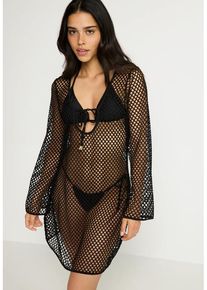 LSCN BY LASCANA Minikleid schwarz Gr. 34 für Damen. Mit Rundhals. Figurumspielend. Nachhaltig.
