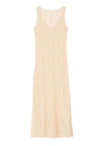 s.Oliver Strickkleid beige Gr. 36 für Damen. Mit V-Ausschnitt. Figurbetont. Nachhaltig.