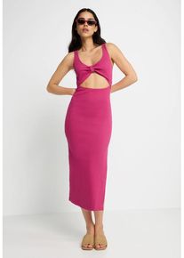 LSCN BY LASCANA Midikleid mehrfarbig Gr. 34 für Damen. Mit Rundhals. Sehr Figurbetont. Nachhaltig.