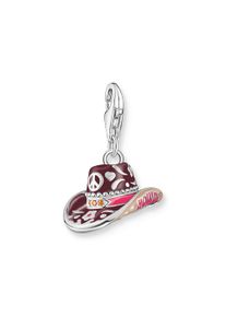 Thomas Sabo Damen Charm-Einhänger "Cowboy-Hut-Motiv, 2216-041-7"silberfarben, beige, pink, weinrot, orange, orange, Silber 925 (Sterlingsilber),