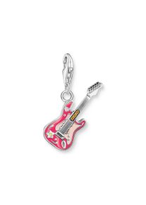 Thomas Sabo Damen Charm-Einhänger "E-Gitarre-Motiv, 2220-691-7"silberfarben, pink, rosa, orange, orange, Silber 925 (Sterlingsilber), Charms, mit