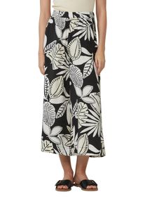 s.Oliver Damen Relaxhoseschwarz beige aop, casual, Gr. 34, bedruckt, Web, Obermaterial: 84% Viskose, 16% Polyamid, Hosen, mit elastischem Bund