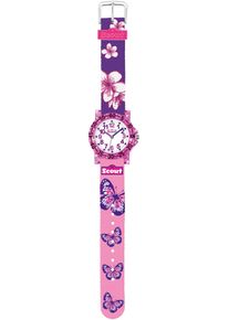 Scout Kinder Quarzuhr "The IT-Collection", bunt, Armbanduhren, Armbanduhr, Kinderuhr, Mädchen, Blumen, Schmetterlinge, Geschenk
