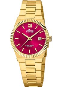 Lotus Damen Quarzuhr, gold, Armbanduhren, Armbanduhr, Damenuhr, Edelstahlarmband, bis 10 bar wasserdicht