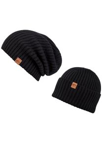 Chillouts Damen Beanie "Justin Hat", schwarz, casual,klassisch,modisch,sportlich, unifarben, Strick, Rippstrick, Kunstfaser, Mützen, mit