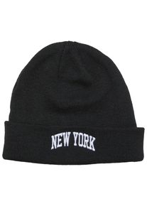 MisterTee Damen Beanie "MisterTee New York Beanie", schwarz, Kunstfaser, Mützen