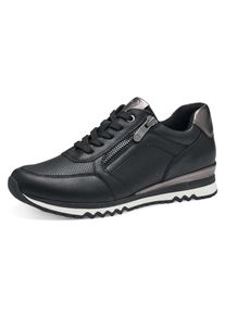 Marco Tozzi Damen Sneaker, Gr. 40, schwarz, Lederimitat, sportlich, Schuhe, mit Feel Me-Ausstattung, Freizeitschuh, Halbschuh, Schnürschuh