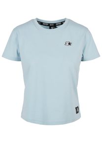 Herren Kurzarmshirt "Starter Black Label Damen Ladies Starter Essential Tee", blau, casual, Gr. XS, STARTER Black Label, unifarben, 100% Baumwolle,