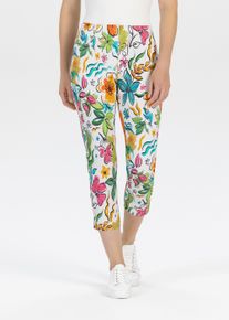 Stehmann Damen 3/4-Hosepinklemonade,098p, casual, Gr. 34, geblümt, Web, Obermaterial: 65% Baumwolle, 31% Polyamid, 4% Elasthan, Hosen, mit floralem