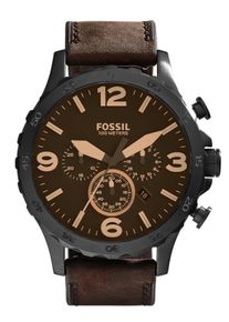 Fossil Herren Chronograph "NATE", braun, Armbanduhren, Quarzuhr, Armbanduhr, Herrenuhr, Stoppfunktion, Edelstahlarmband,Datum