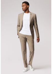 Roy Robson Herren Anzughose "Modischer Anzug im Slim Fit", beige, klassisch, Gr. 46, unifarben, 53% Polyester, 43% Schurwolle, 4% Elasthan, Hosen