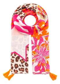 Zwillingsherz Damen Modeschal "Schal "Mustermix"", orange, modisch, Obermaterial: 100% Viskose, Modetücher, mit Tasseln, Mustermix, Leo Details und