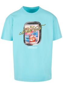 Herren T-Shirt "Upscale by Mister Tee Sip&Fly Heavy Oversize Tee", blau, casual, Gr. XXL, UPSCALE BY MISTER TEE, bedruckt, 100% Baumwolle, Shirts