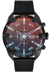 Diesel Herren Chronograph "SPIKED", schwarz, Armbanduhren, Quarzuhr, Armbanduhr, Herrenuhr, Edelstahlarmband, analog, Tag