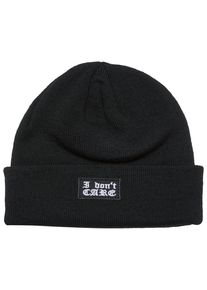 MisterTee Damen Beanie "MisterTee I Don ́t Care Beanie", schwarz, Kunstfaser, Mützen