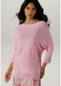 Damen Strickpullover, rosa, casual, Gr. 44, Aniston SELECTED, unifarben, Feinstrick, Obermaterial: 92% Viskose, 8% Elasthan, Pullover, mit