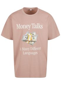 MisterTee Herren T-Shirt "MisterTee Money Talks Oversize Tee", rosa, casual, Gr. XL, bedruckt, 100% Baumwolle, Shirts